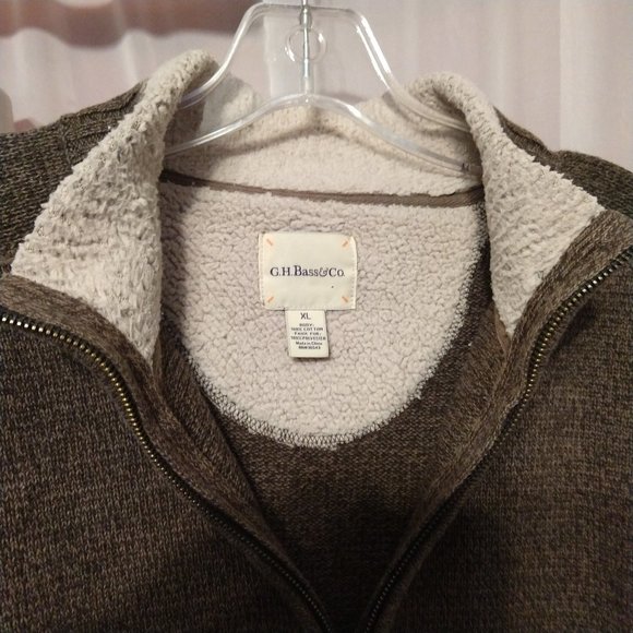 Cotton Sweater 1/3 Zip High Neck w/ Faux Sherpa - Picture 5 of 8
